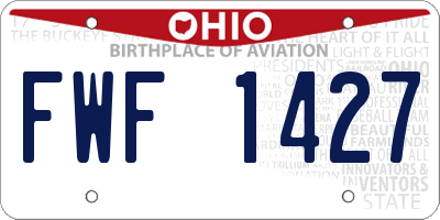 OH license plate FWF1427