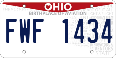 OH license plate FWF1434