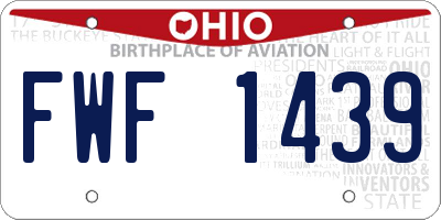 OH license plate FWF1439