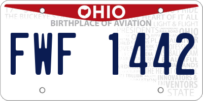 OH license plate FWF1442