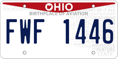 OH license plate FWF1446