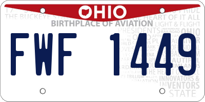 OH license plate FWF1449