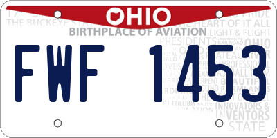 OH license plate FWF1453