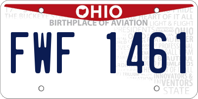 OH license plate FWF1461