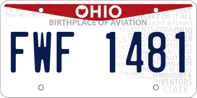 OH license plate FWF1481