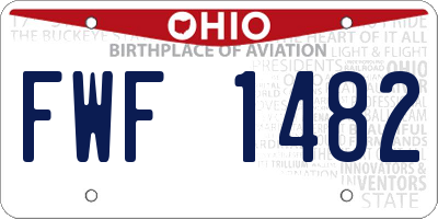 OH license plate FWF1482