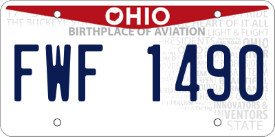 OH license plate FWF1490
