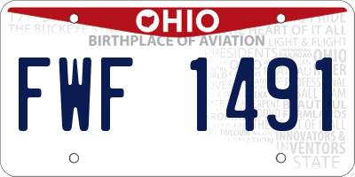 OH license plate FWF1491