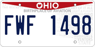 OH license plate FWF1498