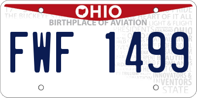 OH license plate FWF1499