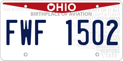 OH license plate FWF1502