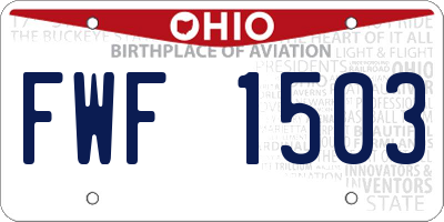 OH license plate FWF1503