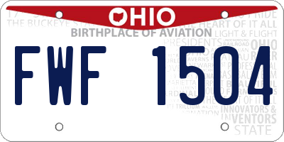 OH license plate FWF1504