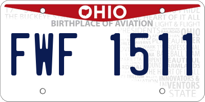 OH license plate FWF1511