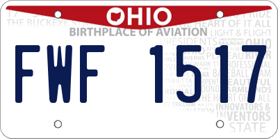 OH license plate FWF1517