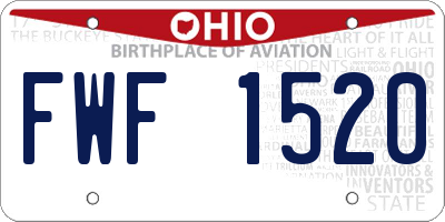 OH license plate FWF1520