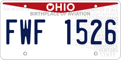 OH license plate FWF1526