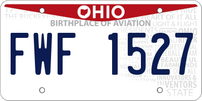 OH license plate FWF1527