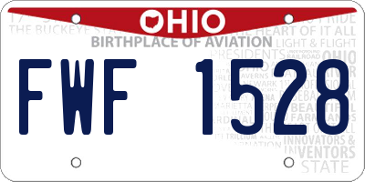 OH license plate FWF1528