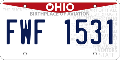 OH license plate FWF1531