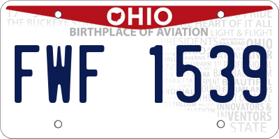 OH license plate FWF1539