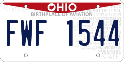 OH license plate FWF1544