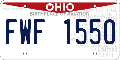 OH license plate FWF1550