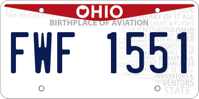 OH license plate FWF1551