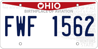 OH license plate FWF1562