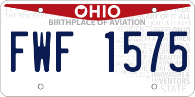 OH license plate FWF1575