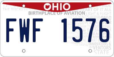 OH license plate FWF1576