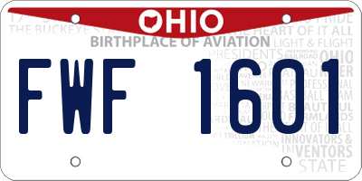 OH license plate FWF1601