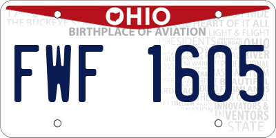 OH license plate FWF1605