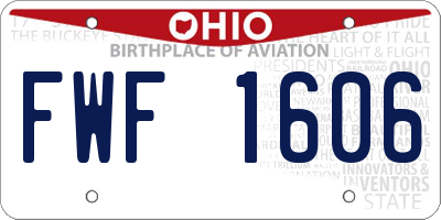 OH license plate FWF1606