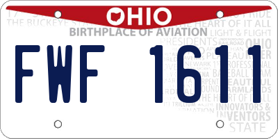 OH license plate FWF1611