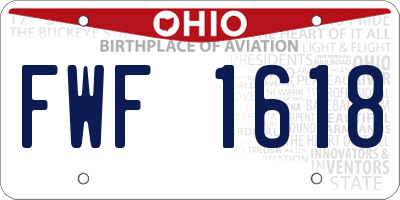 OH license plate FWF1618