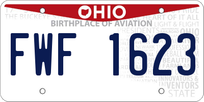 OH license plate FWF1623