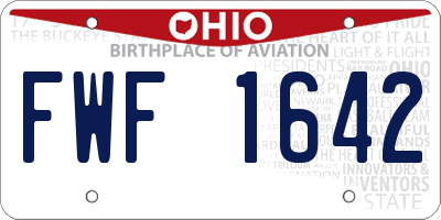 OH license plate FWF1642
