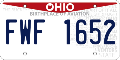 OH license plate FWF1652