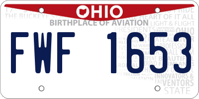 OH license plate FWF1653