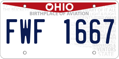OH license plate FWF1667