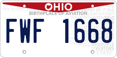 OH license plate FWF1668