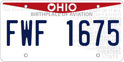 OH license plate FWF1675
