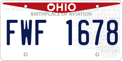 OH license plate FWF1678