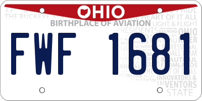 OH license plate FWF1681