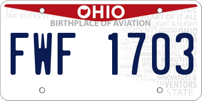OH license plate FWF1703