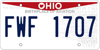 OH license plate FWF1707