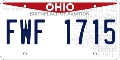OH license plate FWF1715