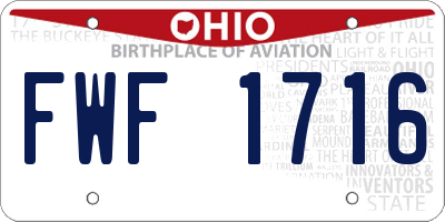 OH license plate FWF1716