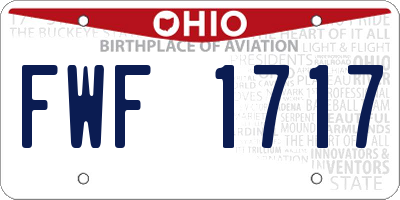 OH license plate FWF1717